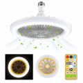 Ventilador con Luz LED E27 | 3 Velocidades + Control Remoto