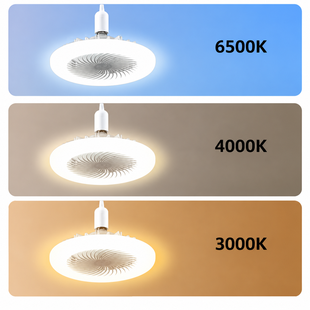 Ventilador con Luz LED E27 | 3 Velocidades + Control Remoto