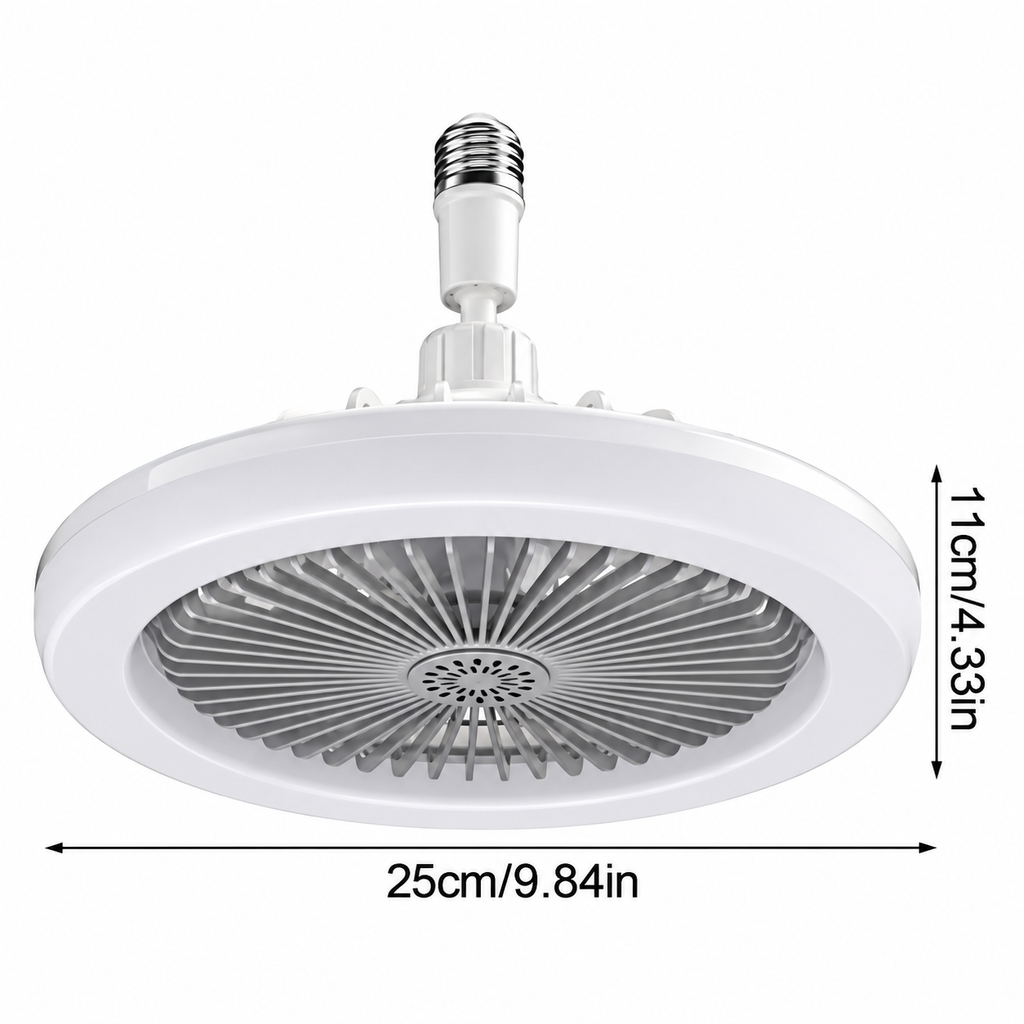 Ventilador con Luz LED E27 | 3 Velocidades + Control Remoto