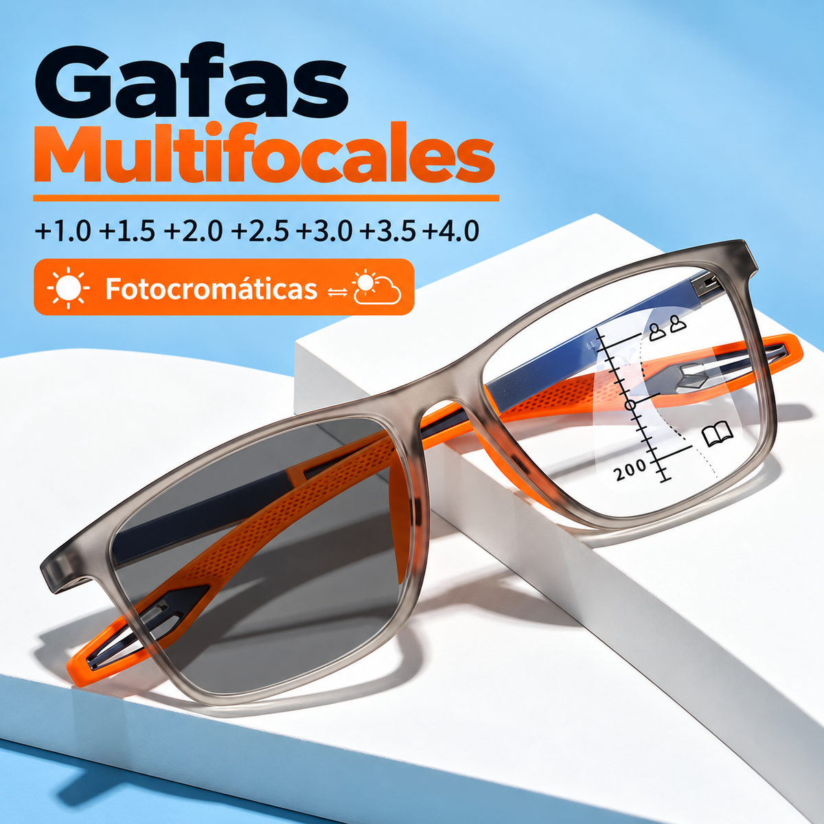 Gafas de Aumento Fotocromáticas | Montura TR90 + Estuche